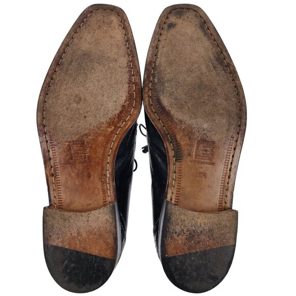 Vintage David Eden Exotic Teju Lizard Navy Blue Dress Shoes Men Size 8.5 Oxfords - Picture 3 of 13